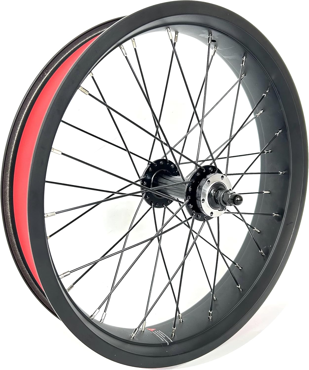 SZWEDI 20×4.0 Rueda de bicicleta delantera gorda en bicicleta de nieve 20 pulgadas doble pared doble cojinete cubo 36x12G radios 5.315 in caída