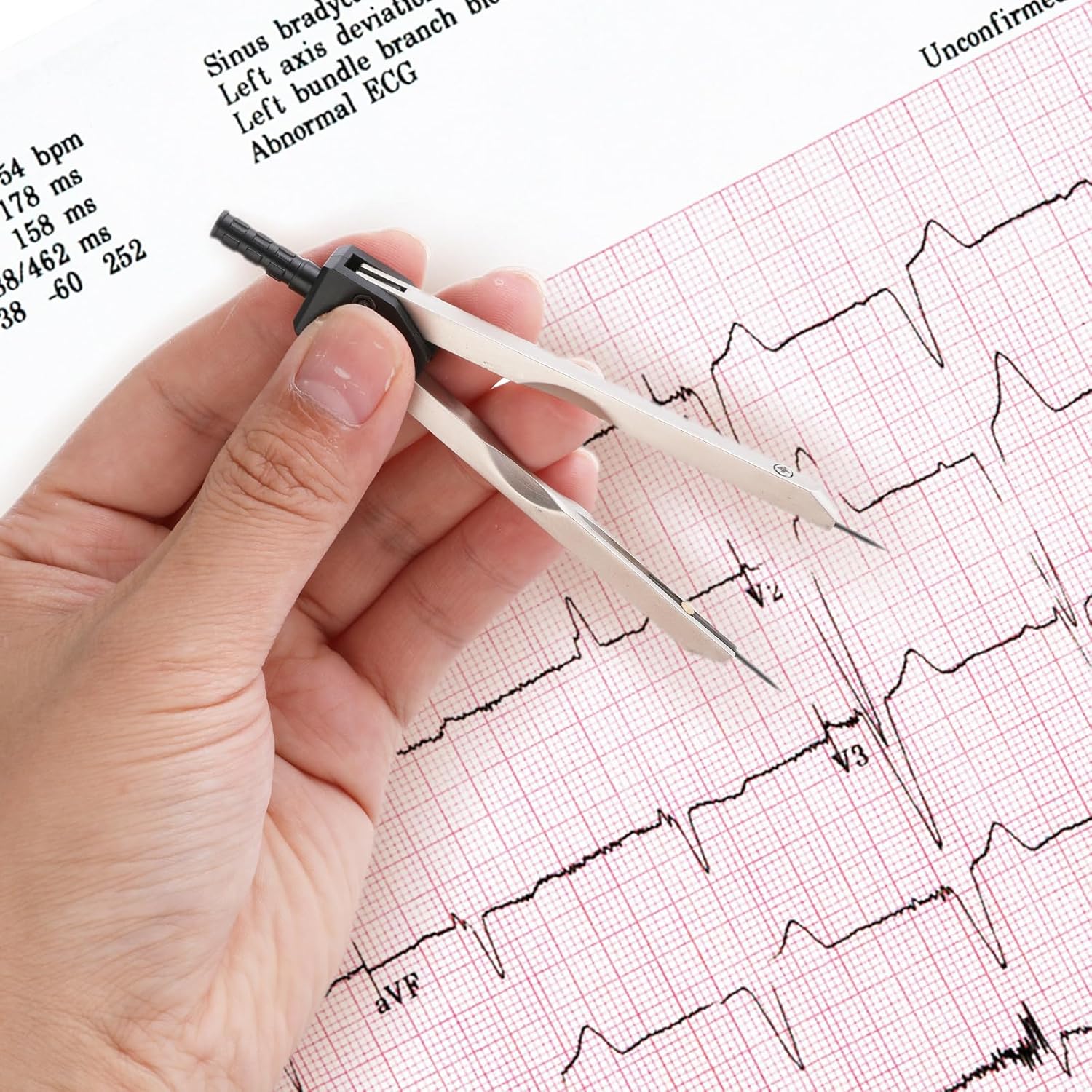 Calibres de electrocardiograma, herramienta de medición con regla, divisor de calibrador de electrocardiógrafos para medir electrocardiógrafos,
