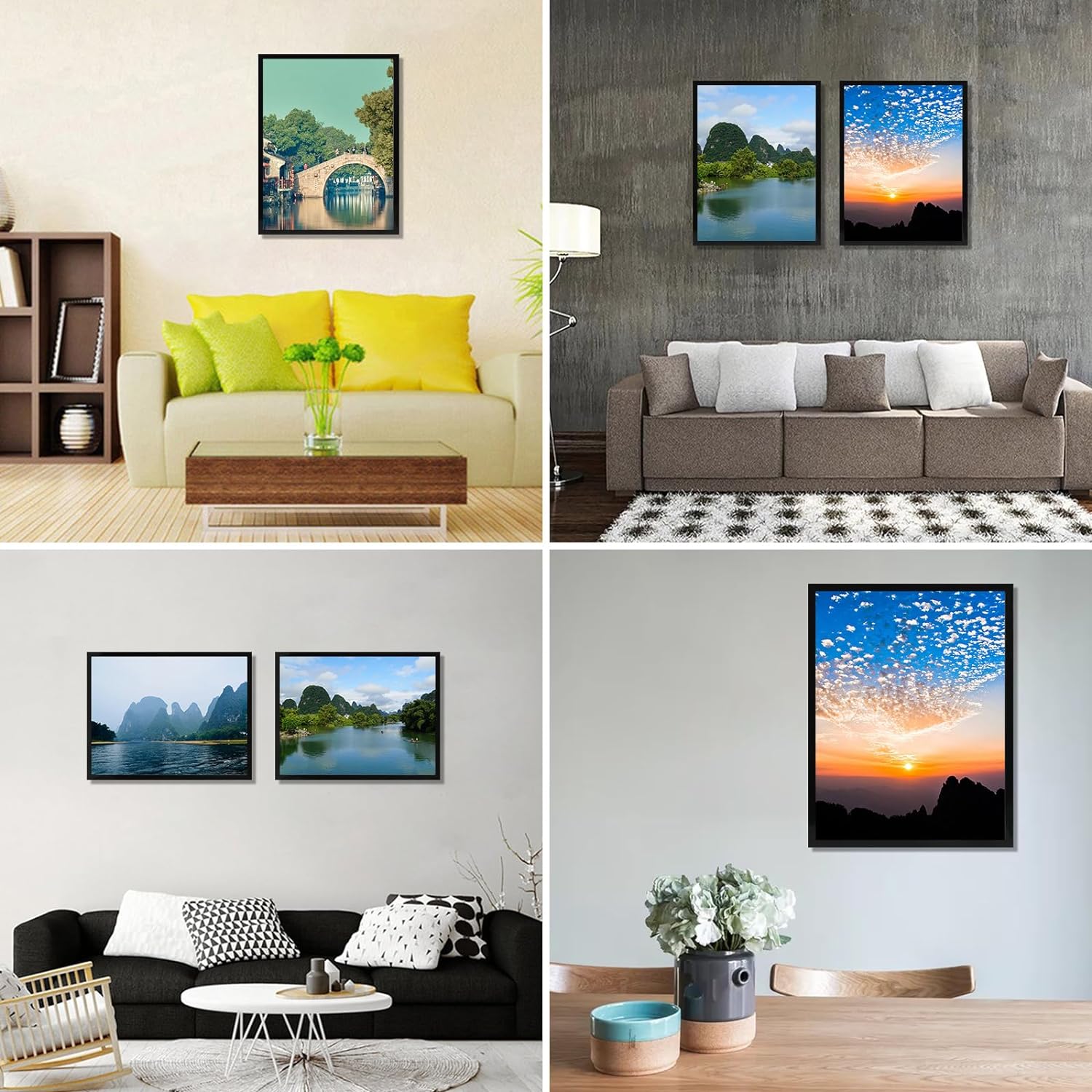 Portarretratos de 12 x 16 pulgadas, compatible con fotos o pósteres de 12 x 16 pulgadas sin paspartú, para arte, fotos o pósteres, marco negro con