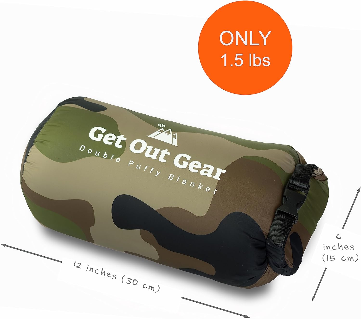 Get Out Gear Manta de campamento de plumón hinchada, plegable, ligera y cálida  ideal para exteriores, viajes, estadio, festivales, playa, hamaca