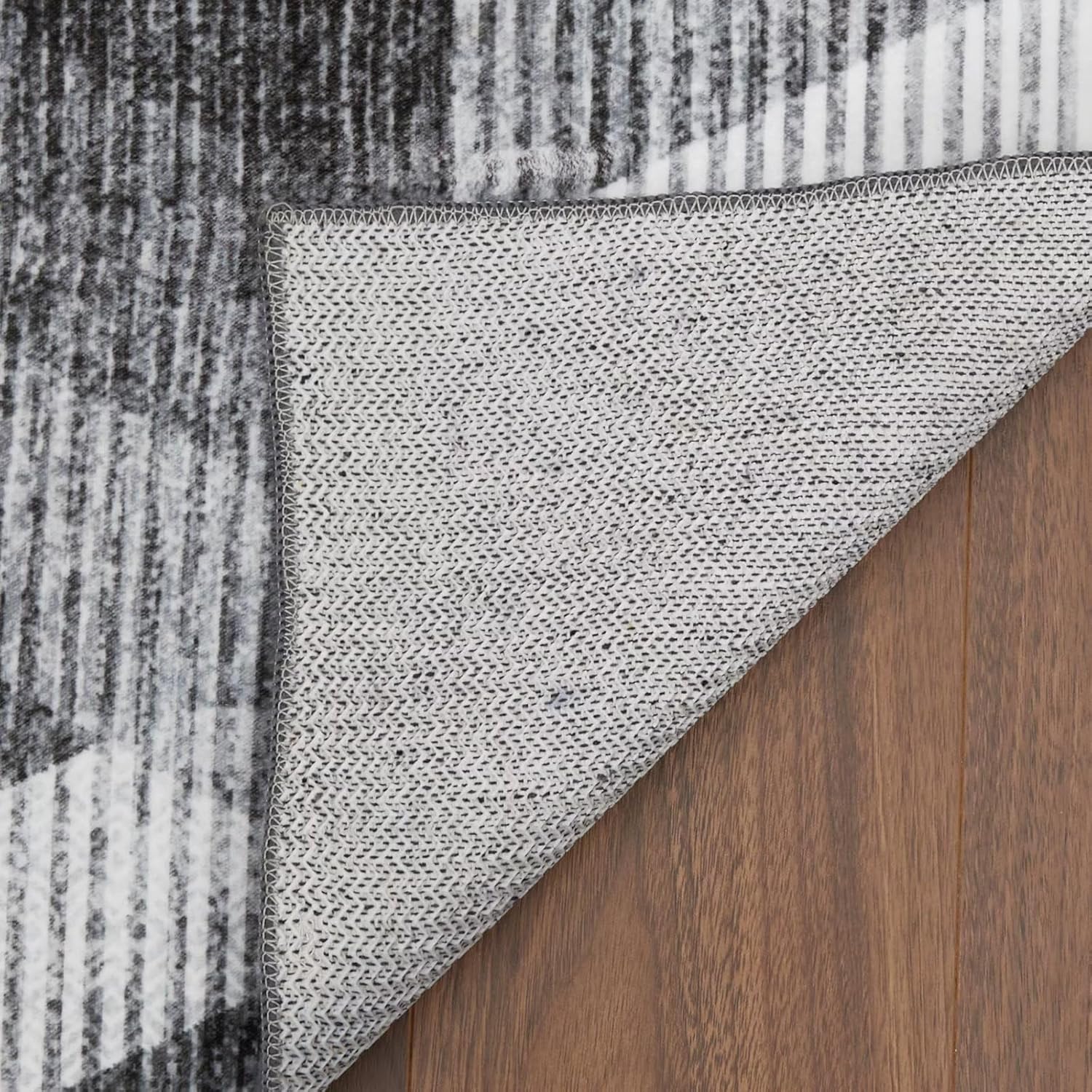COZYLOOM Alfombra de área, moderna alfombra decorativa de 4 x 6 pies, suave para interiores, elegante, abstracta, envejecida, geométrica, lavable,