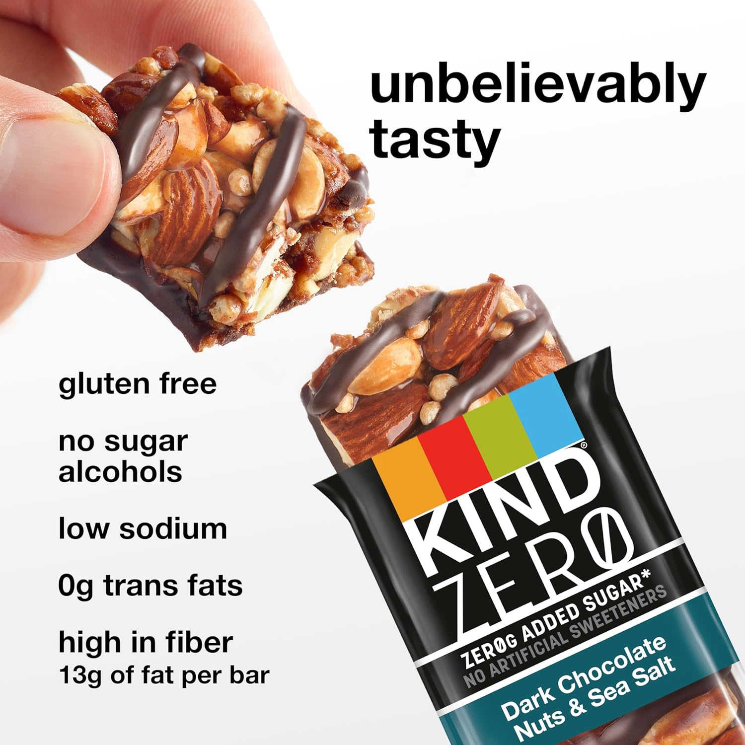 KIND Barras de azúcar añadidas cero y cetogénico, nueces de chocolate oscuro y sal marina, caja de 6.2 onzas (30 barras)