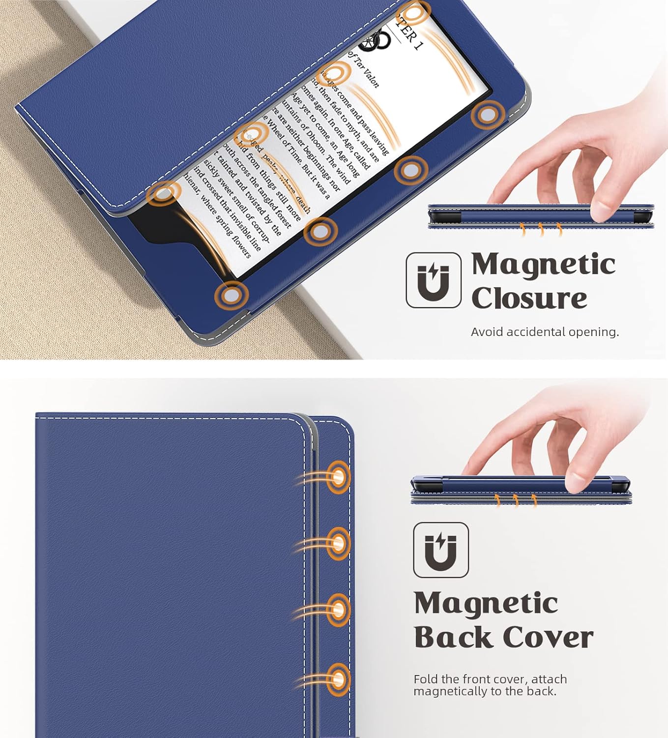 MoKo Funda para Kindle de 6 pulgadas (11 generación, versión 2022), Kindle (10 generación, 2019)Kindle (8 generación, 2016), carcasa de poliuretano