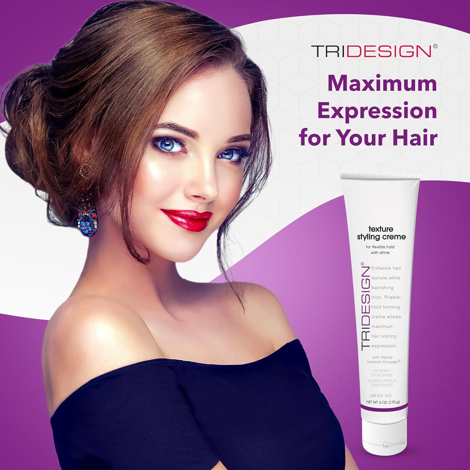 TRI Crema para el cuidado del cabello con textura – Producto de peinado – Crema de peinado para cabello encrespado – Para máxima expresión de