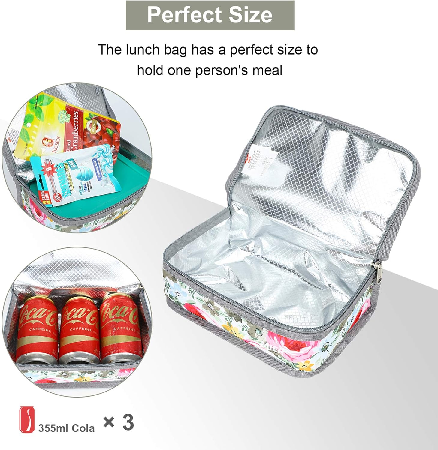 MIER – Lonchera portátil, bolsa estilo hielera para almacenamiento de comida, térmica con aislamiento, lonchera.