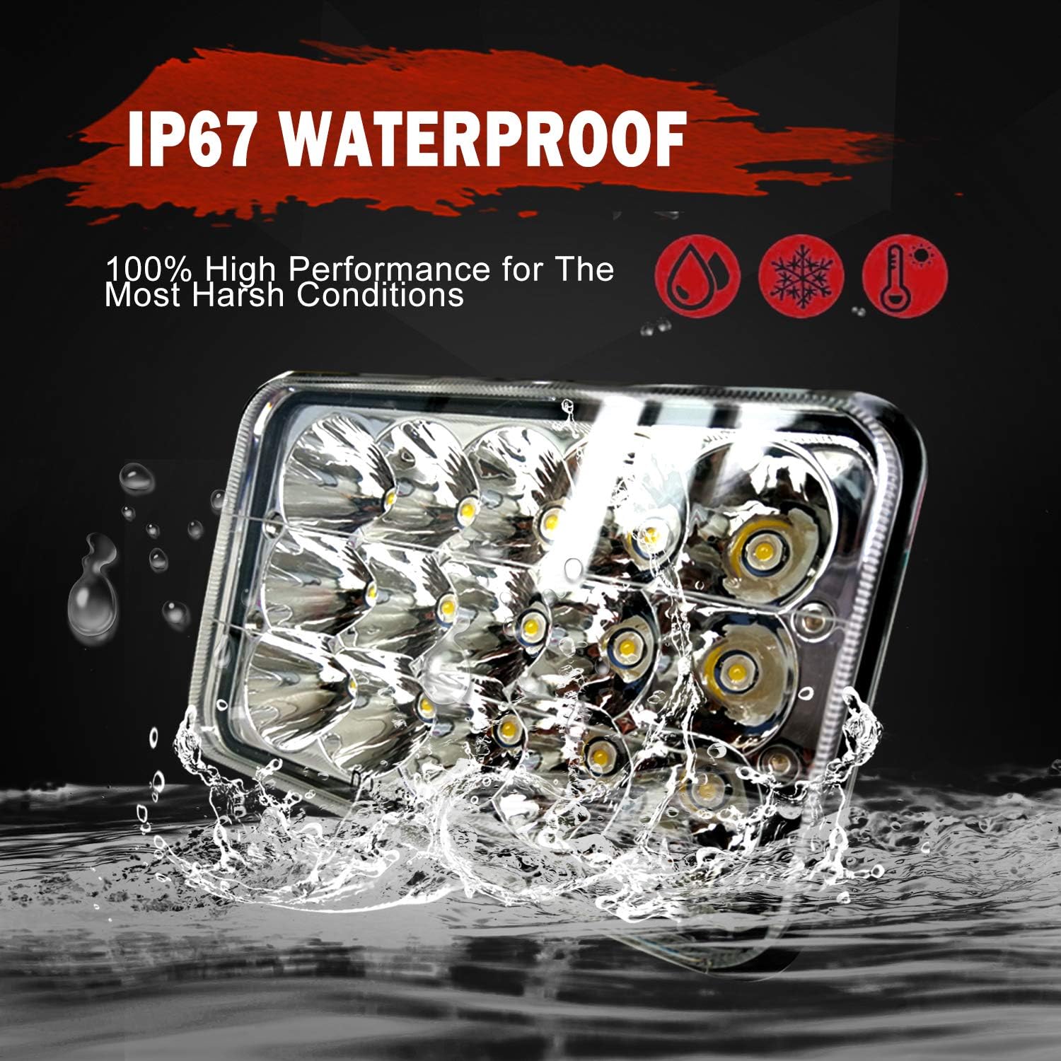 (4 unidades) Faros LED de 4 x 6 pulgadas aprobados por puntos rectangulares de repuesto H4651 H4652 H4656 H4666 H6545