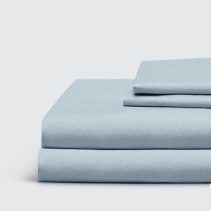 Everspread 100% Cotton Bed Sheets. Full Size – Light Blue. 4 Piece Sheet Set. Soft Washed Percale. Natural Long Staple Cotton. Cool & Breathable Everspread 100% Cotton Bed Sheets. Full Size – Light Blue. 4 Piece Sheet Set. Soft Washed Percale. Natural Long Staple Cotton. Cool & Breathable