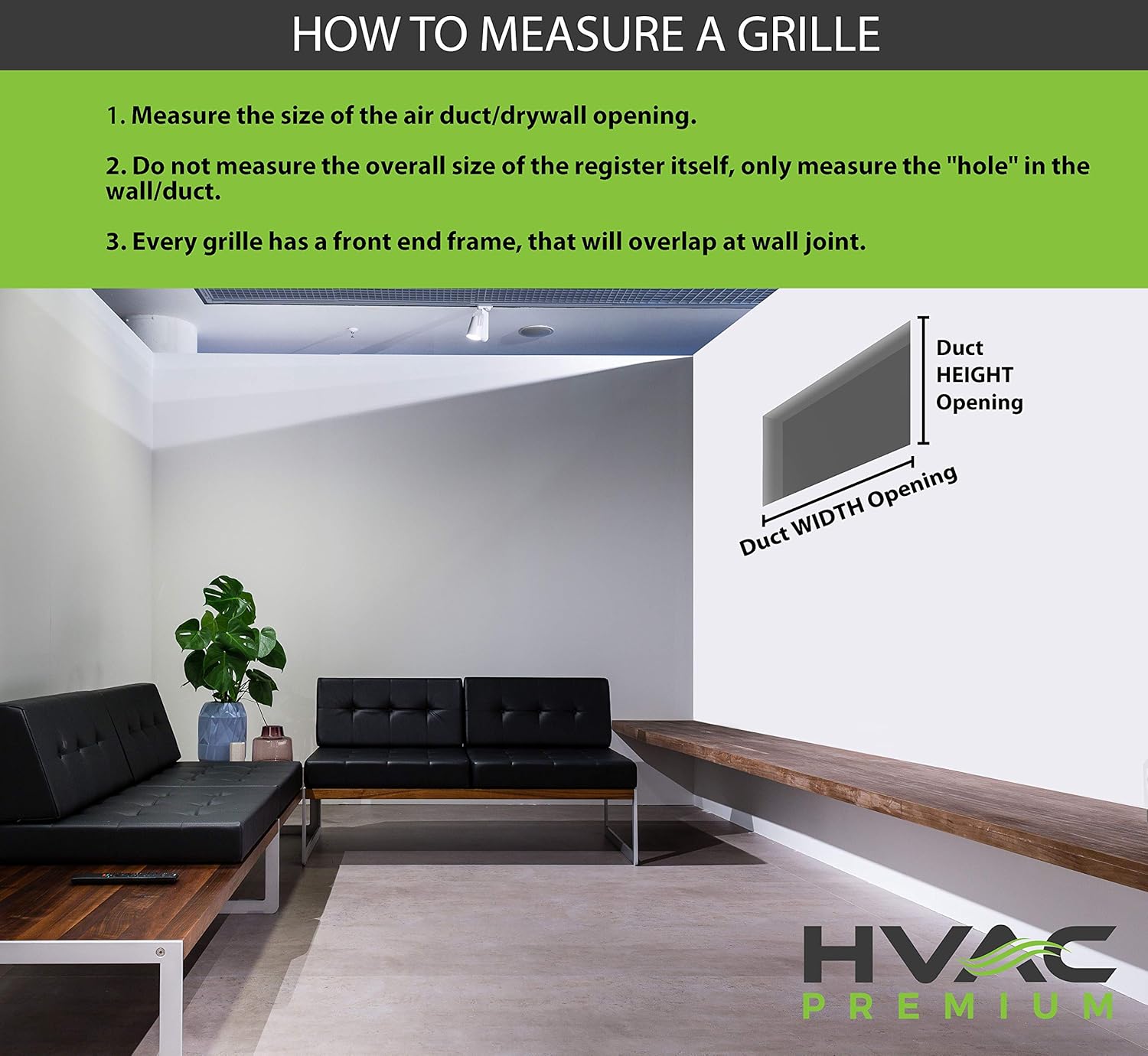 HVAC Premium Rejilla de retorno de barra fija de 14 x 10 pulgadas – Estructura de acero – Aspecto elegante y acabado resistente dimensiones