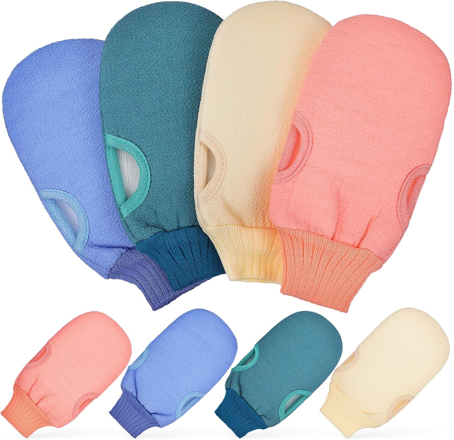 Beaupretty Guantes exfoliantes de esponja natural, guantes de baño de esponja corporal, guante exfoliante profundo, esponja de lufa natural, guantes