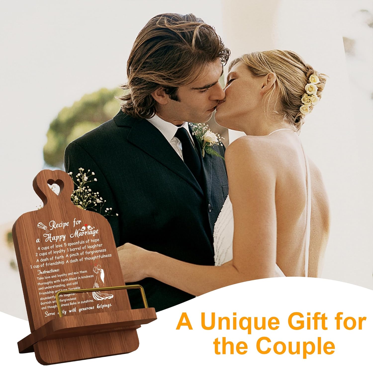 Regalos de boda de aniversario para parejas, regalos de despedida de soltera, soporte para libro de recetas para su regalo de oración matrimonial,