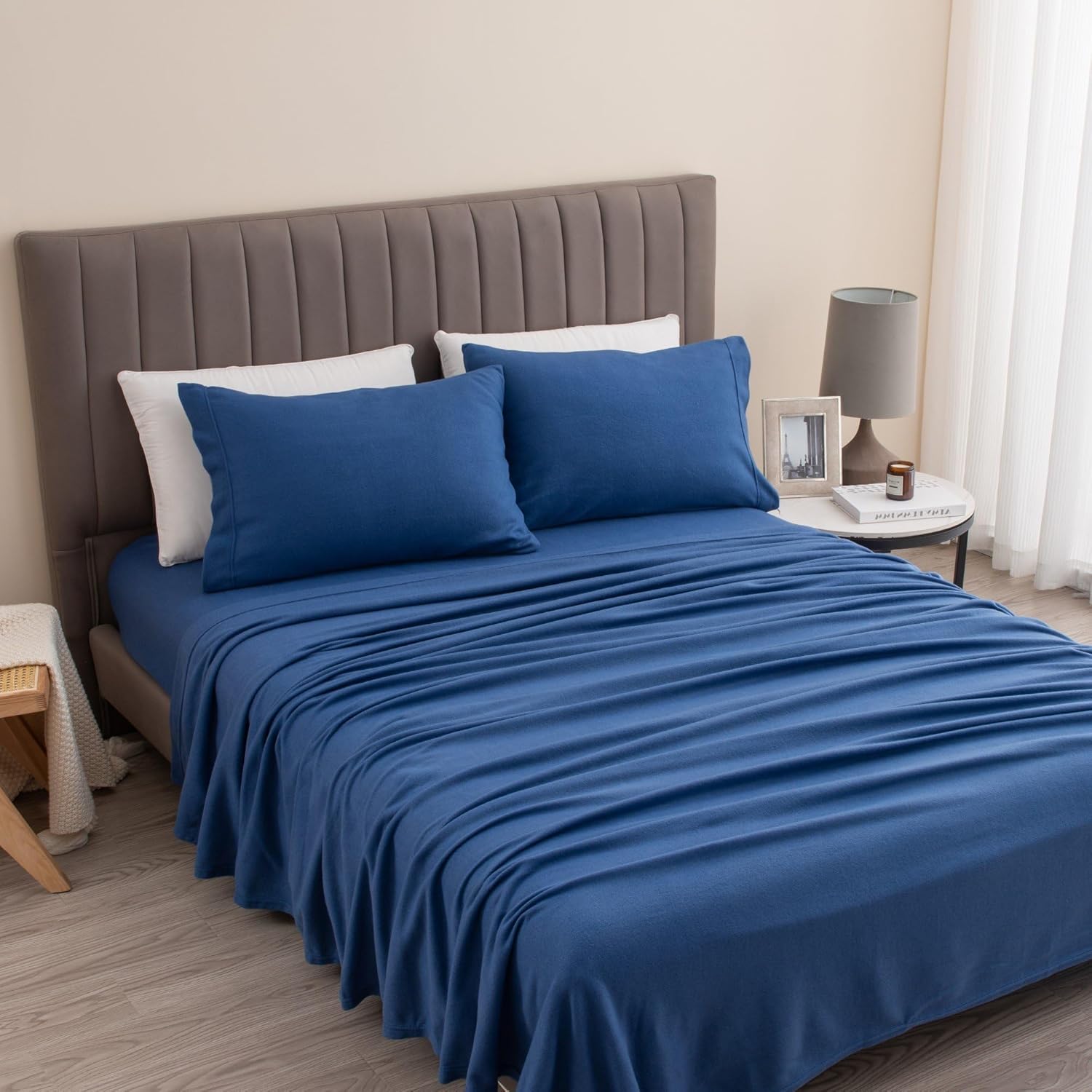 Juego de sábanas de felpa extra suave. Sábanas de invierno acogedoras, tibias, suaves, permiten la ventilación, colores lisos Colección Christina