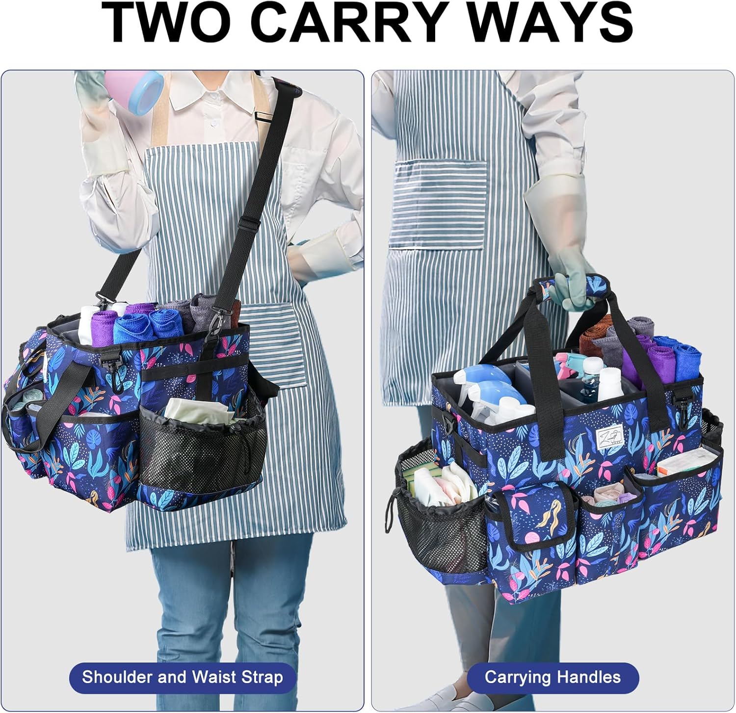 ZIOZERTT Bolsa de limpieza, organizador grande de suministros de limpieza con asa para amas de casa, tótem