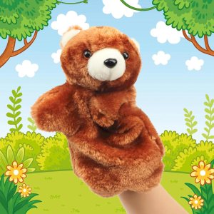 Cuteoy Juguete de peluche con forma de oso de mano, boca abierta y movible, juego de rol creativo, narración de historias, regalos para niños Cuteoy Juguete de peluche con forma de oso de mano, boca abierta y movible, juego de rol creativo, narración de historias, regalos para niños