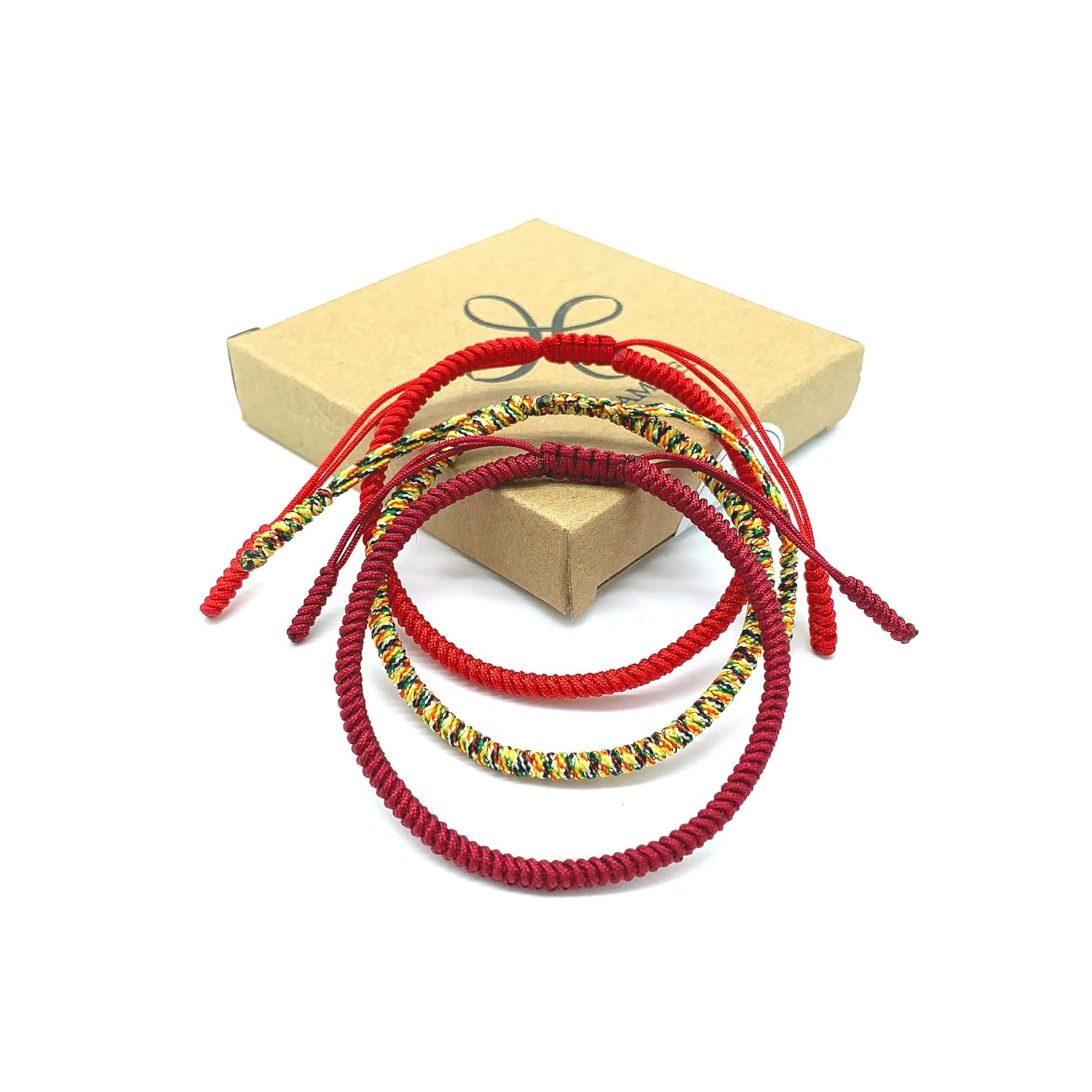 LAMIBEE Pack 3 Lucky And Protection Bracelet, Hand Braided Rope Thread, Surfer Bracelet, Wrist Wrap Bracelet, String Rope Bracelet for Him Her,