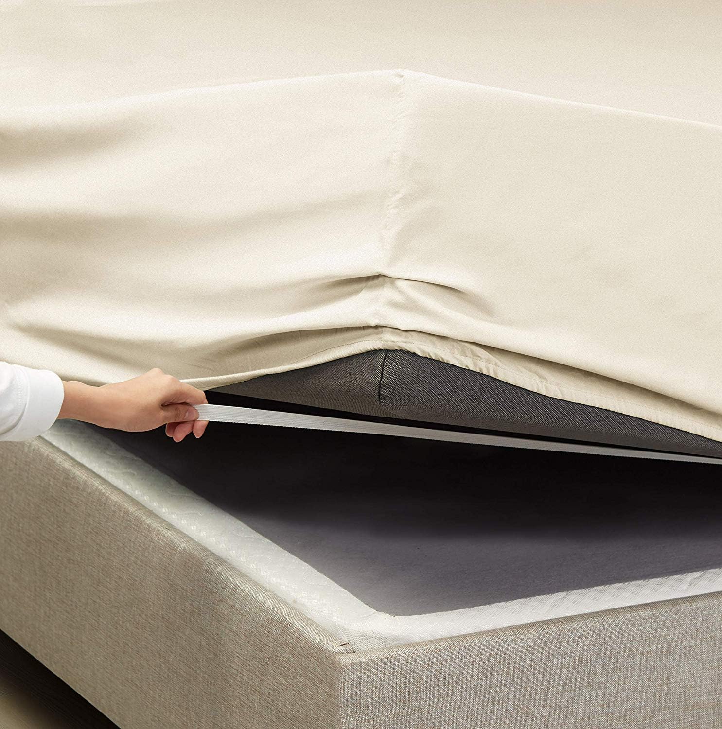 Juego de sábanas Flex Top Split Queen para camas ajustables, sábanas 100% algodón, sábanas de número para dormir Split Queen – Juego de sábanas de 4