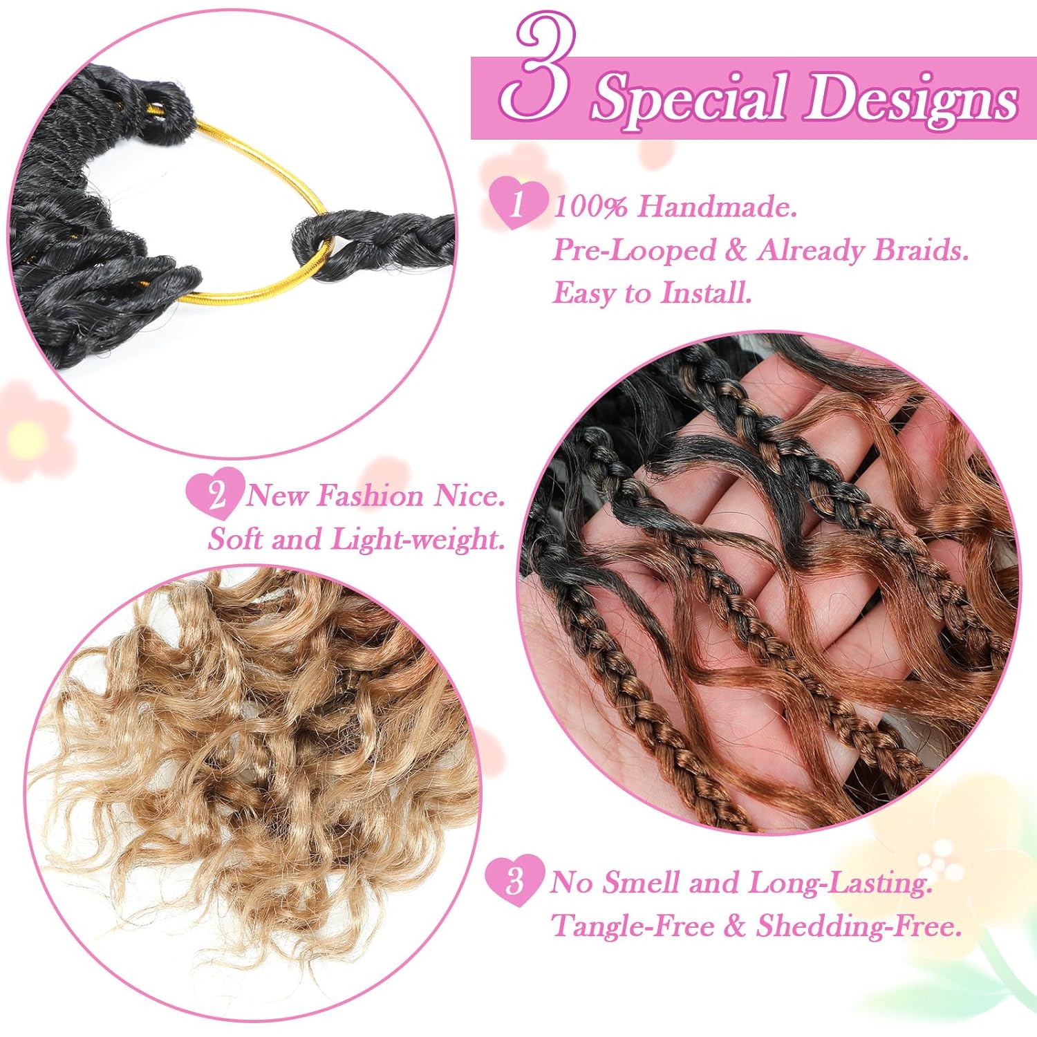 Goddess Box – Trenzas de ganchillo de 14 pulgadas, paquete de 9 paquetes de trenzas de caja bohomian para mujeres negras, trenzas de ganchillo
