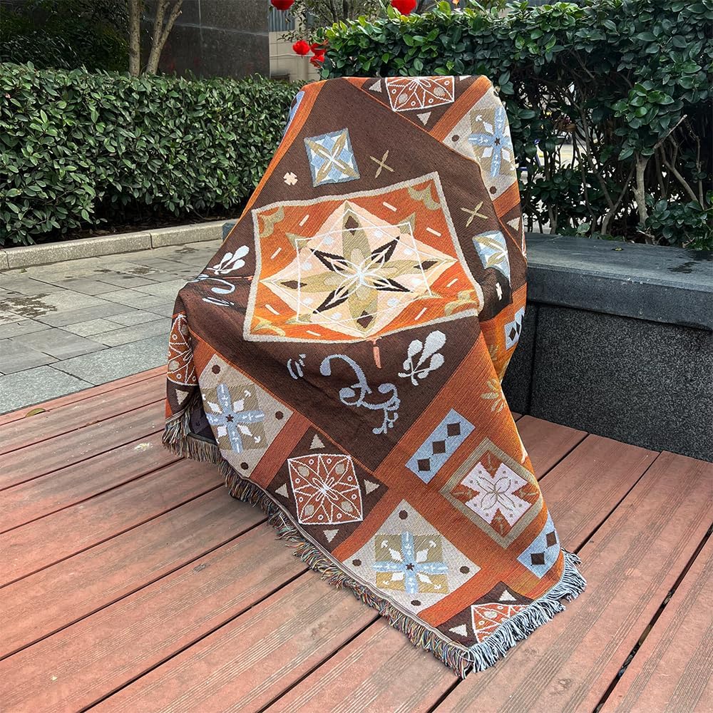 WarmTide Mantas y mantas aztecas indias, manta geométrica de nativos americanos para cama, sofá, silla, sala de estar, playa y viajes (51 x 63