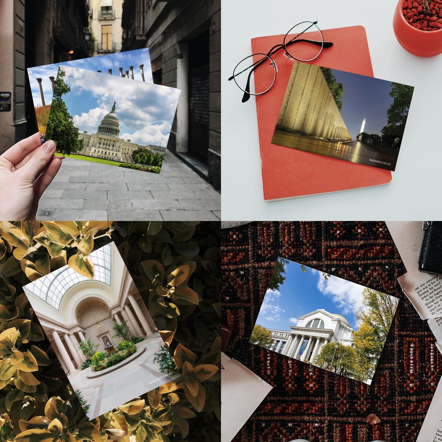 Paquete de 20 postales vintage de Estados Unidos Washington DC paisaje, tarjetas postales de todo el mundo, tarjetas de felicitación para viajes del