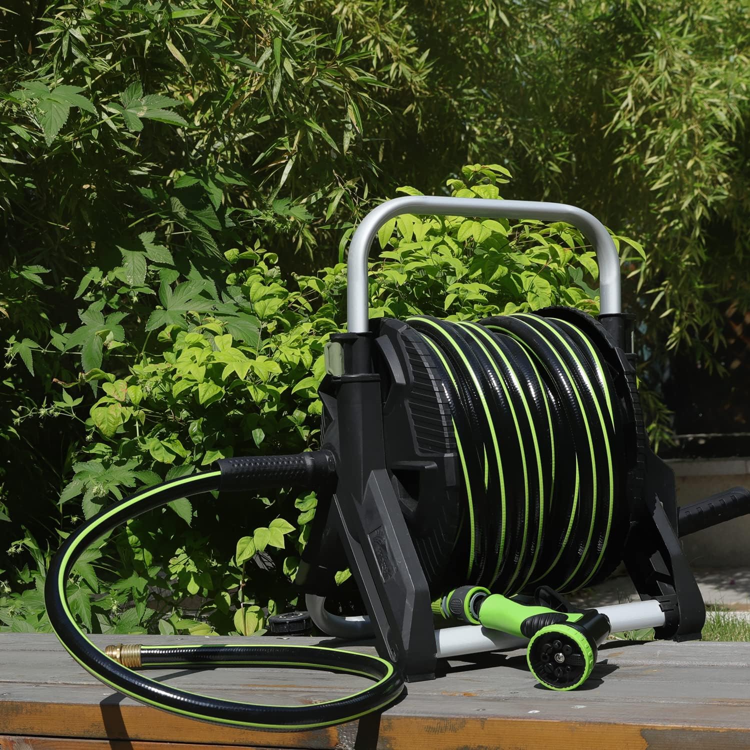 Worth Garden LEADER – Manguera de jardín corta de 34 pulgadas x 2 pies, sin torceduras, manguera de agua con accesorios macho a hembra, tubo de