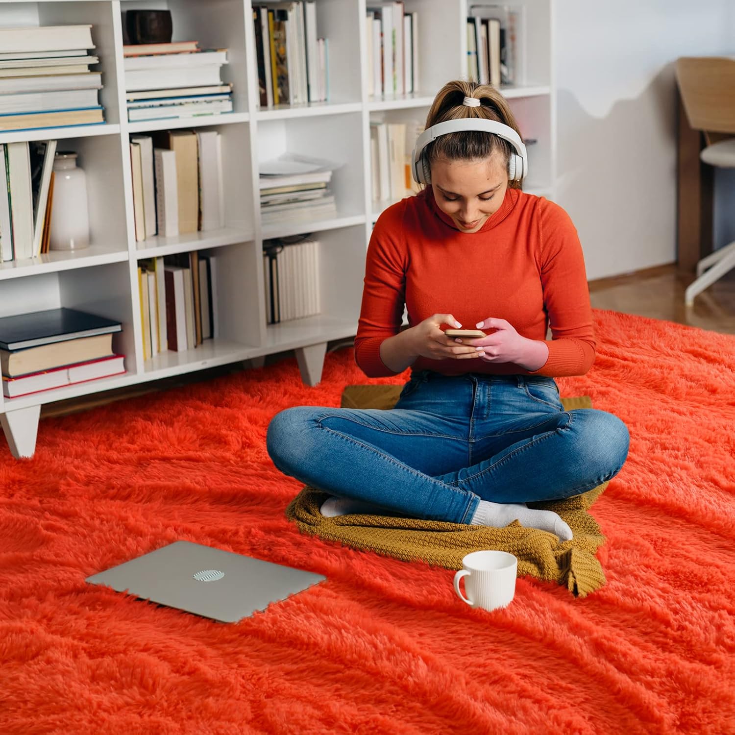 Merelax – Tapete moderno afelpado para habitación, sala, habitación de niños y guardería, tapete decorativo suave, cómodo y antideslizante para