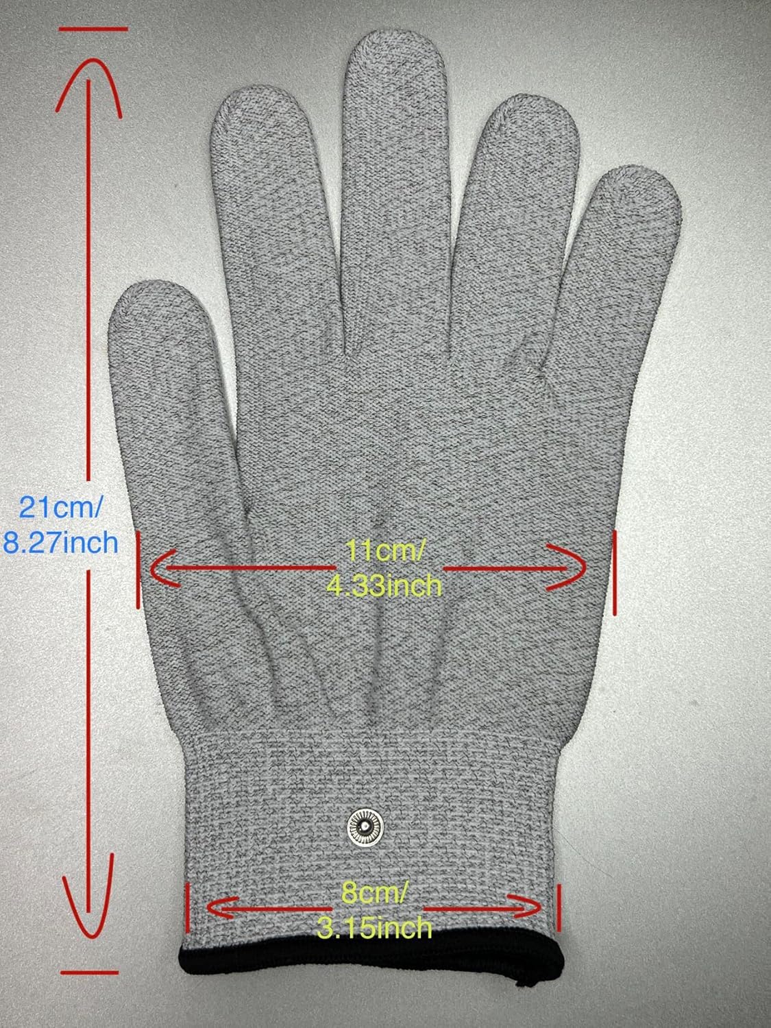 MiemieAi Guantes de conexión a tierra que contienen fibra plateada de nailon para alivio estático, pantalla táctil, gris, talla única, 1 par
