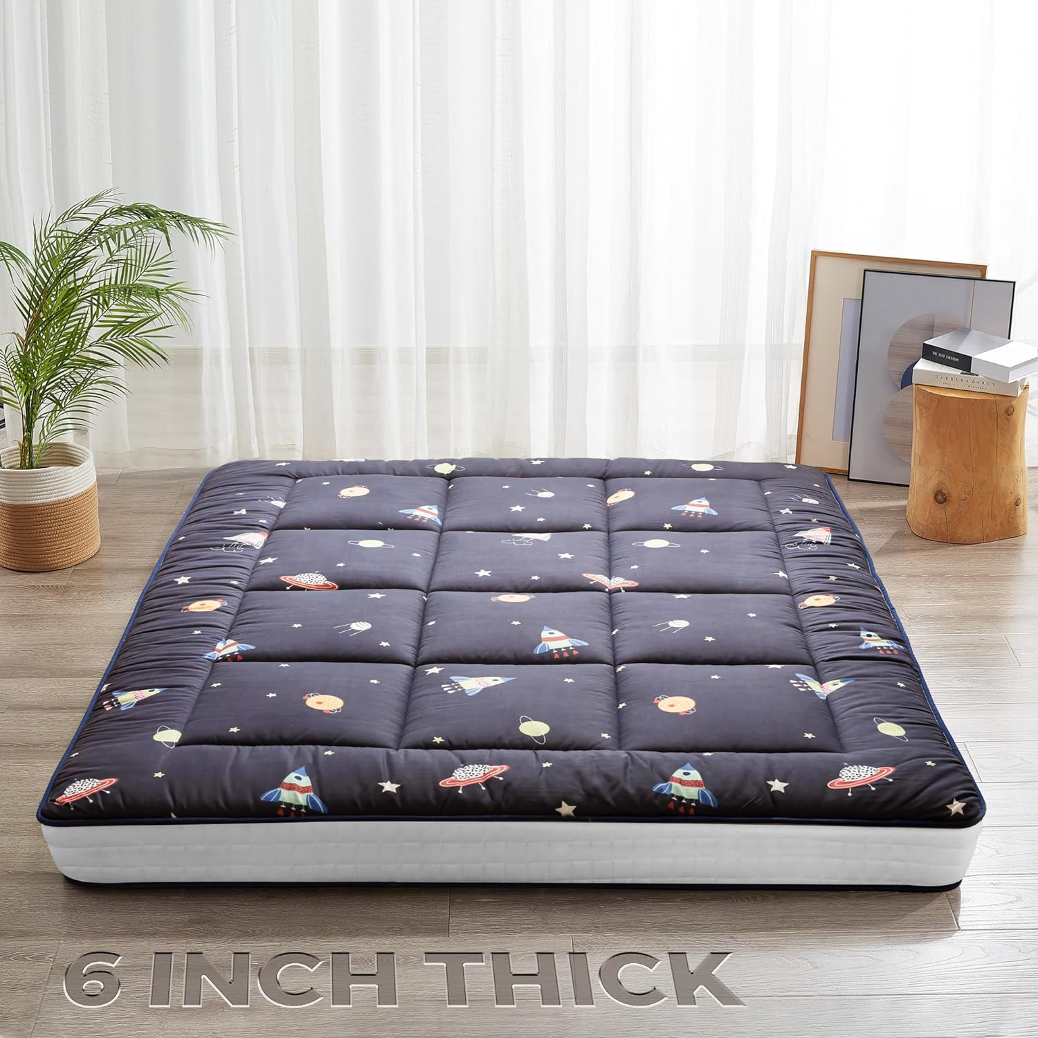 YOSHOOT Colchón de futón japonés extra grueso de 6 pulgadas, colchón plegable de tatami para adultos, colchón enrollable, colchón de invitados,