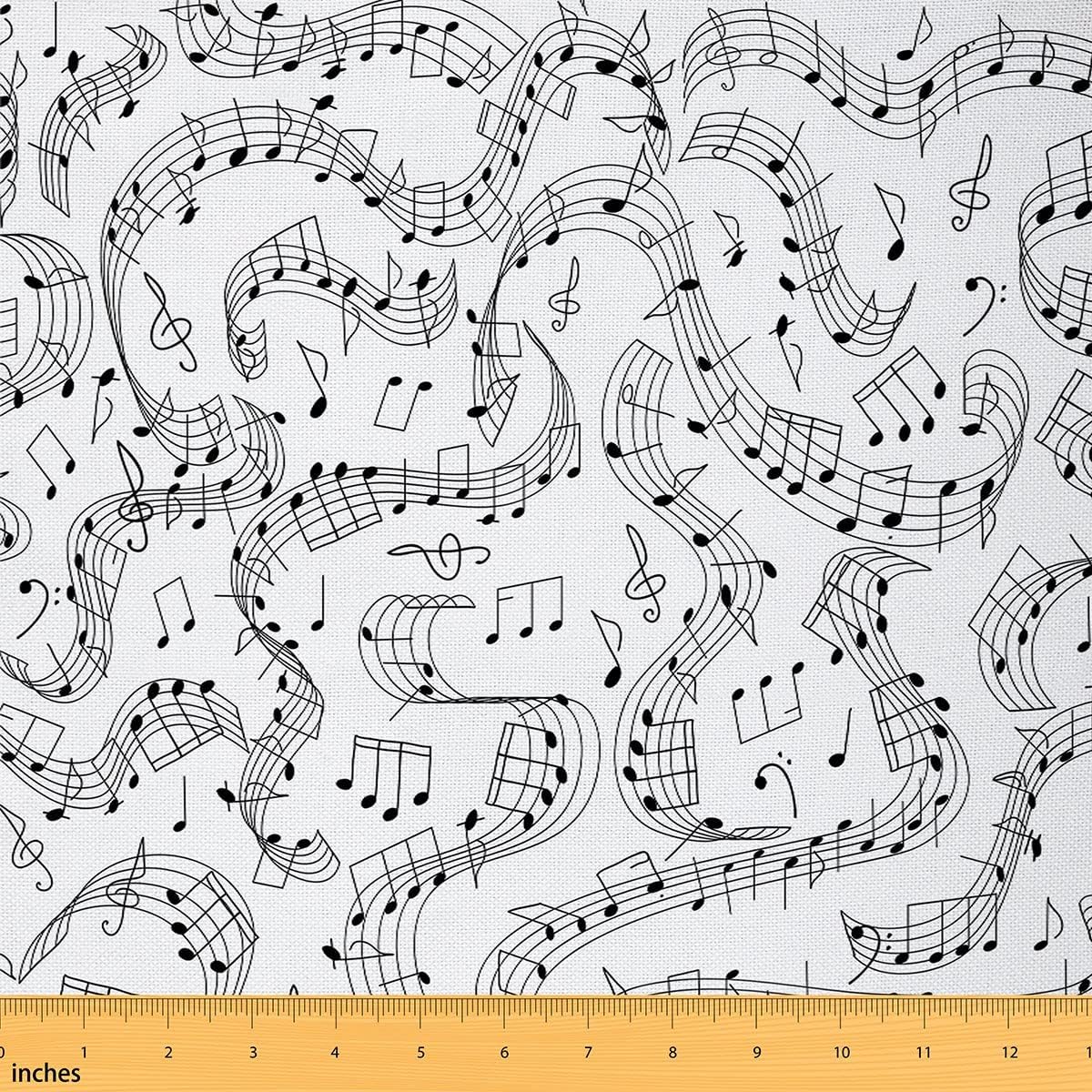 Feelyou The Yard – Tela musical para tapicería, diseño de hojas musicales para sillas, notas temáticas musicales, melodía, ritmo, decorativo,