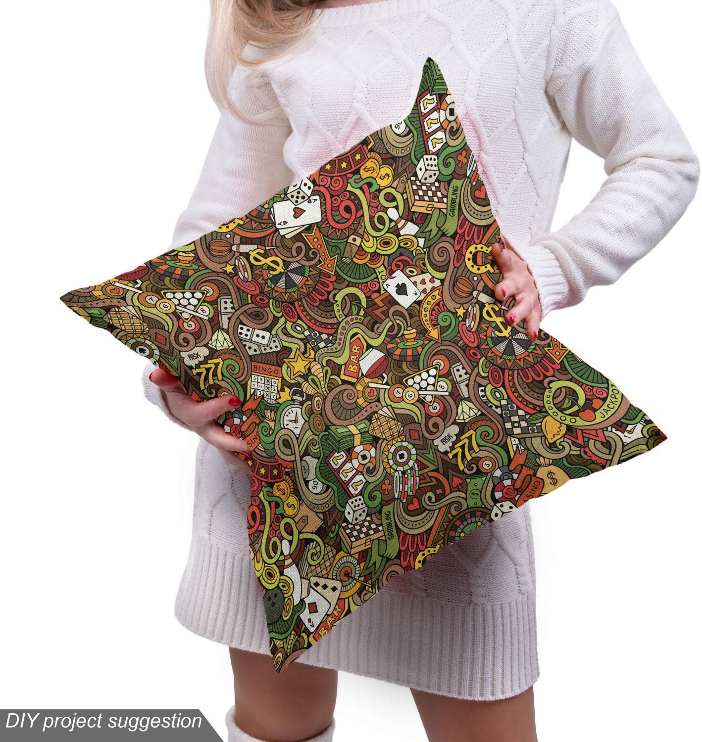 Ambesonne – Tela multicolor con estampado digital por yarda