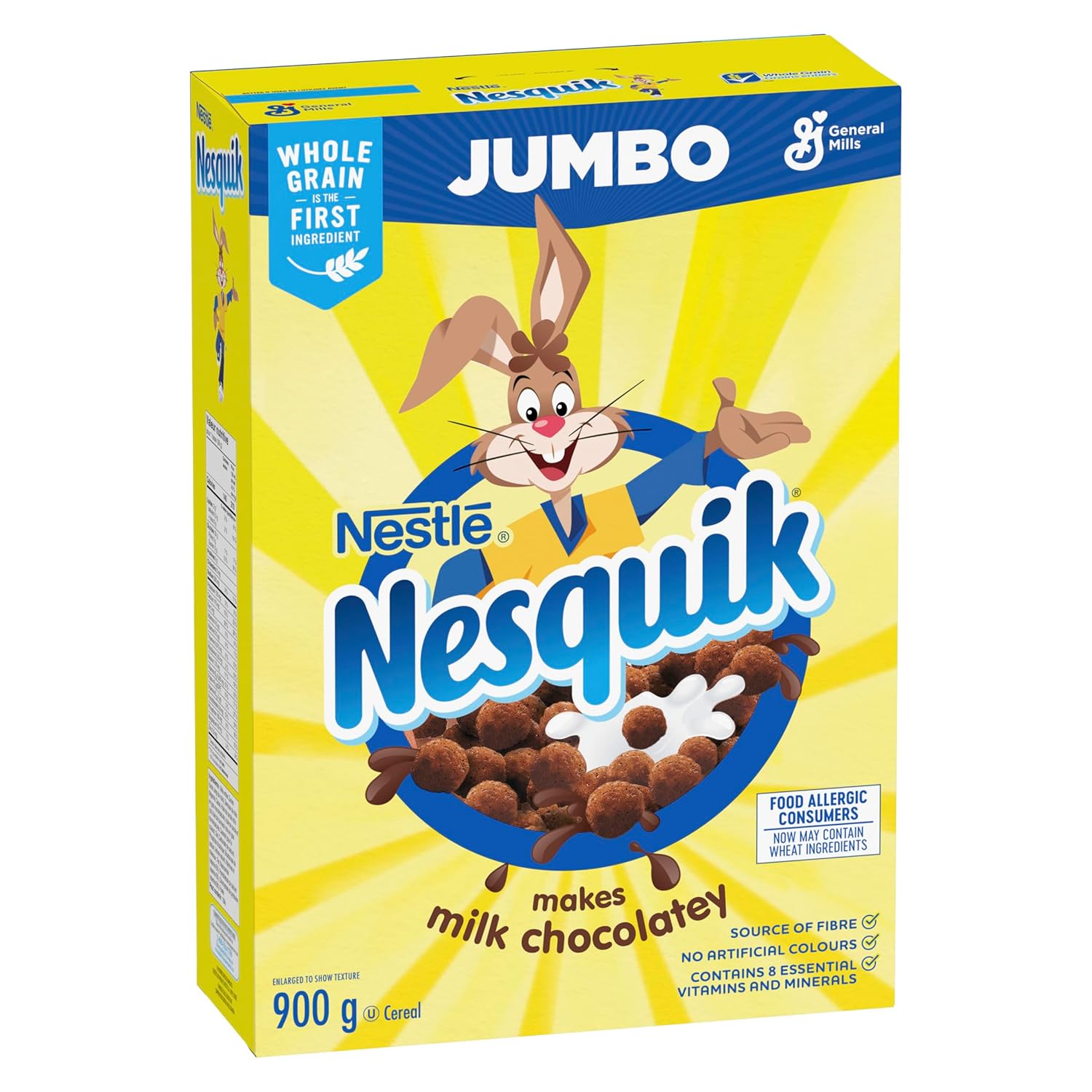 Nesquik Chocolate Cereal Jumbo, 900g32 oz., Importado de Canadá)