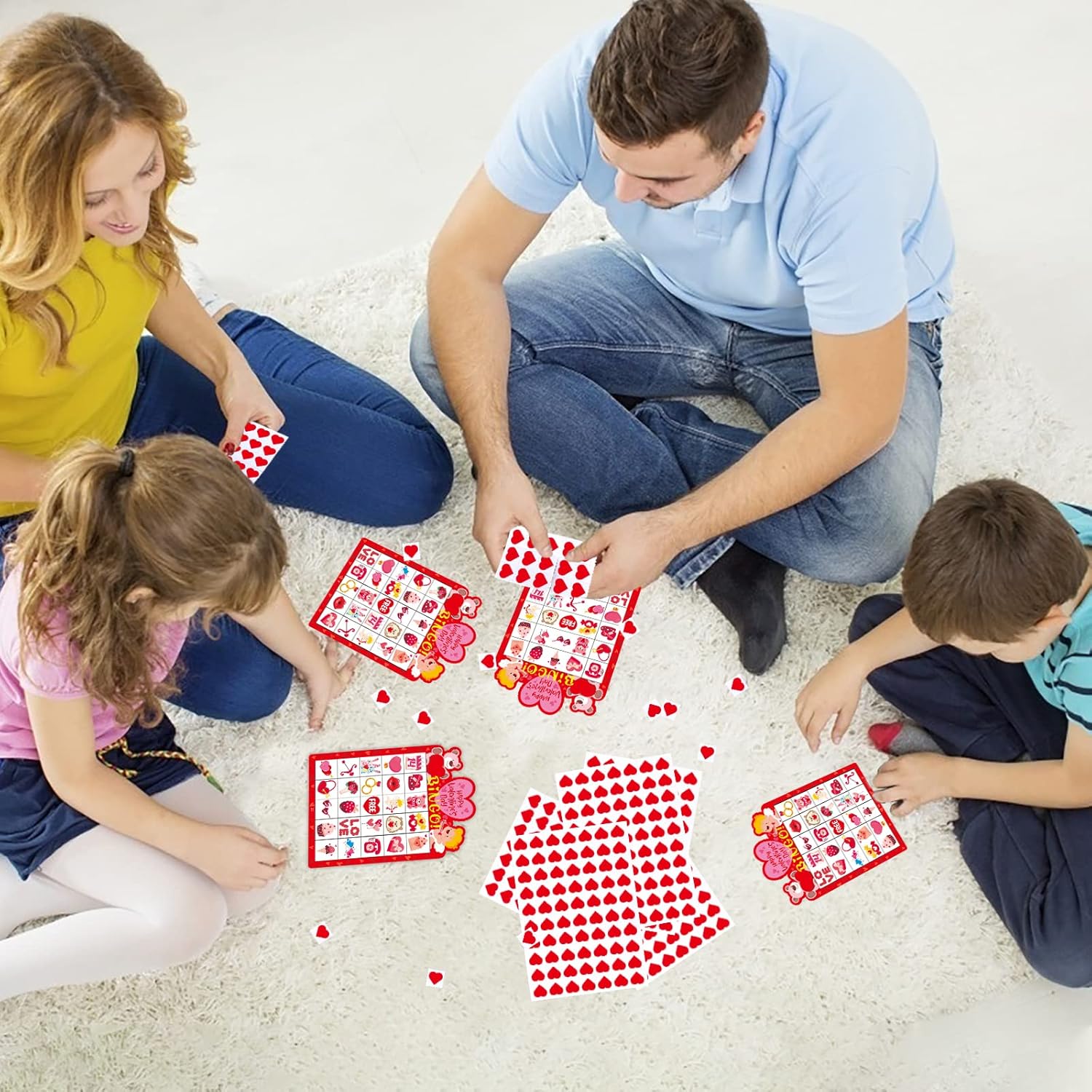 24 jugadores de San Valentín Bingo Juego de tarjetas de bingo para fiesta de San Valentín, juegos de aula, actividades escolares y familiares