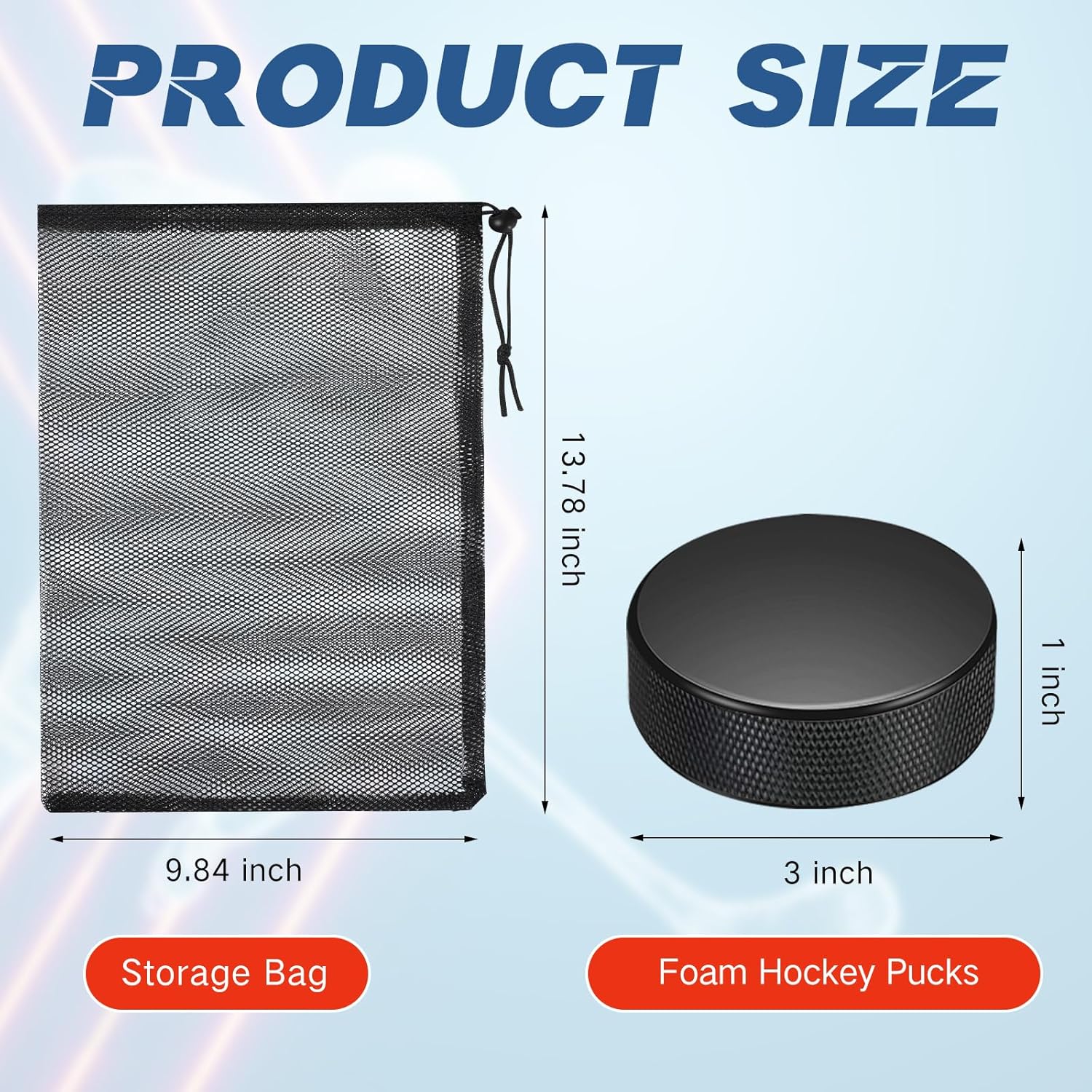 Mini discos de hockey sobre hielo de espuma deportiva de 3 pulgadas para interiores con bolsa de malla para niños y adultos, práctica y
