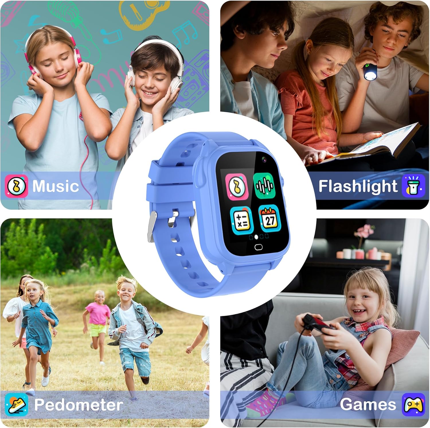 Reloj inteligente para niños, juguetes de juego para niños de 4 a 12 años de edad, calendario de regalo de cumpleaños, educación, juguetes de