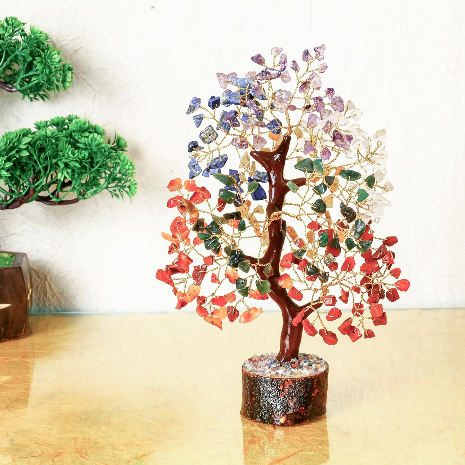 Árbol de 7 chakras, árbol de la vida de cristal, decoración de habitación astética, árbol de Feng Shui, piedras de chakras, cristales y piedras,