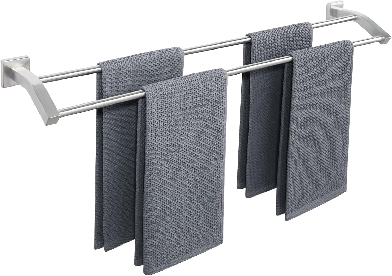 Alise Toalleros dobles para baño, toallero de montaje en pared, resistente SUS304, de acero inoxidable, toallero, níquel cepillado, 32 pulgadas