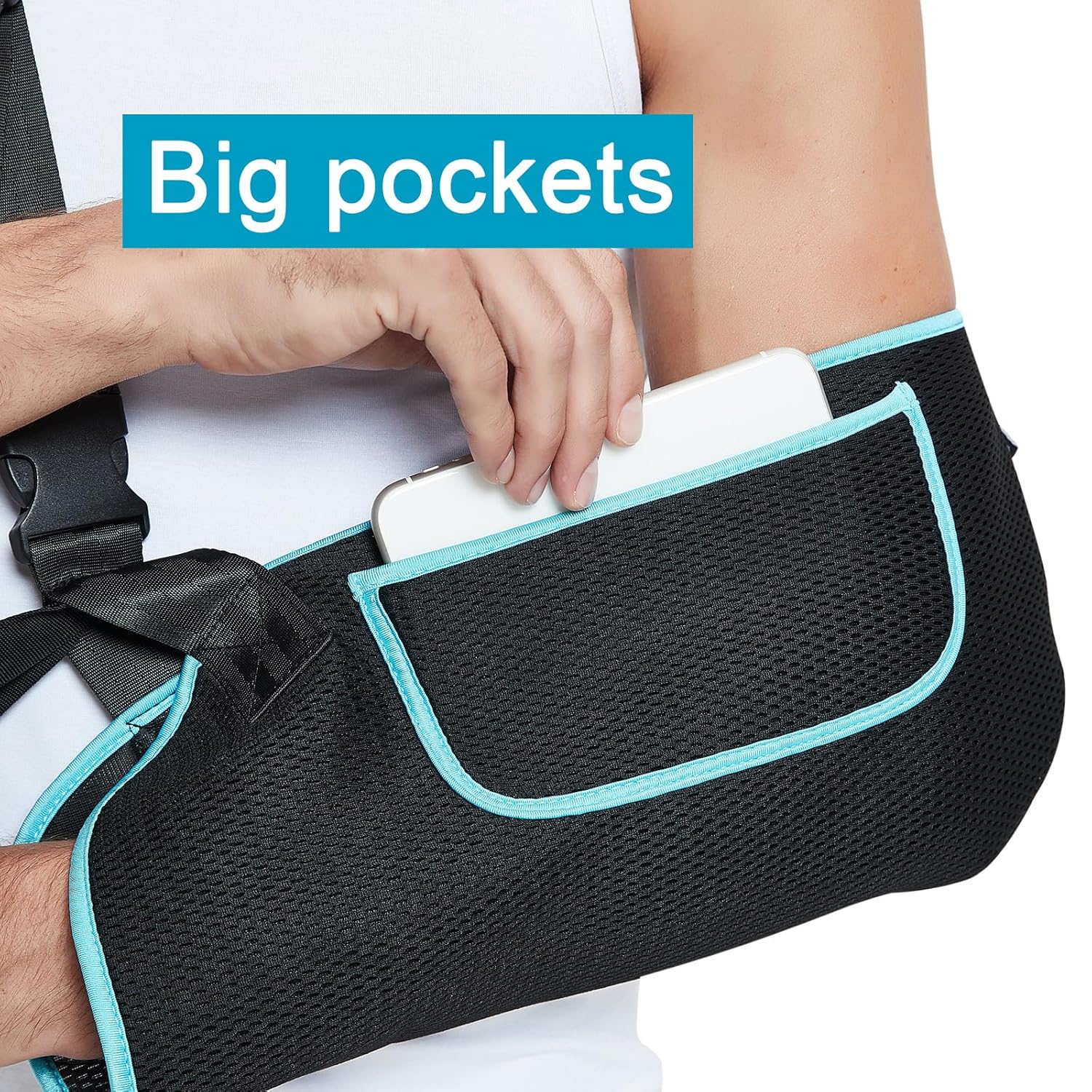 FUUXOO – Inmovilizador de hombro para brazo, soporte de puño rotador, cómodo arnés médico para lesiones de hombro, brazo izquierdo y derecho,