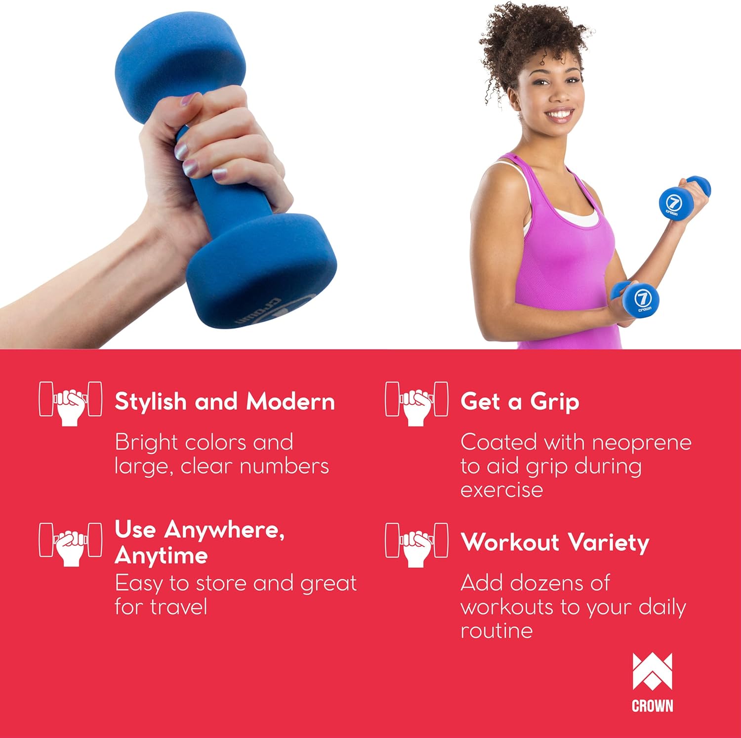 Set of 2 Body Sculpting Hand Weights – Soft Neoprene Coated Dumbbell Set – Supplies for Exercise, Workout, Weight Loss, Body Building – For Men,
