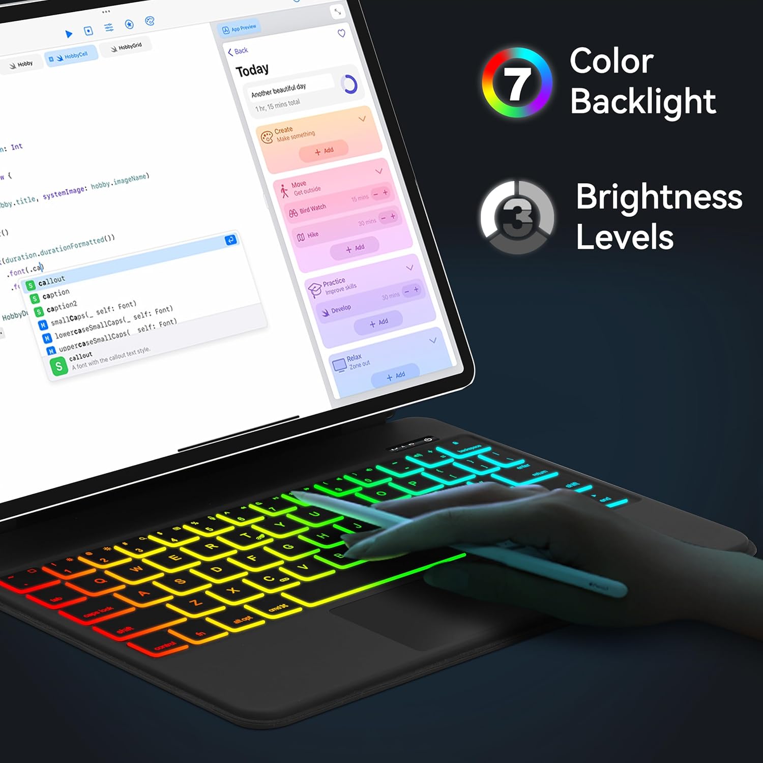 Magic Keyboard Funda para iPad Air de 13 pulgadas (M2, 2024), iPad Pro 12.9 (6543 generación) – Funda magnética para teclado con trackpad
