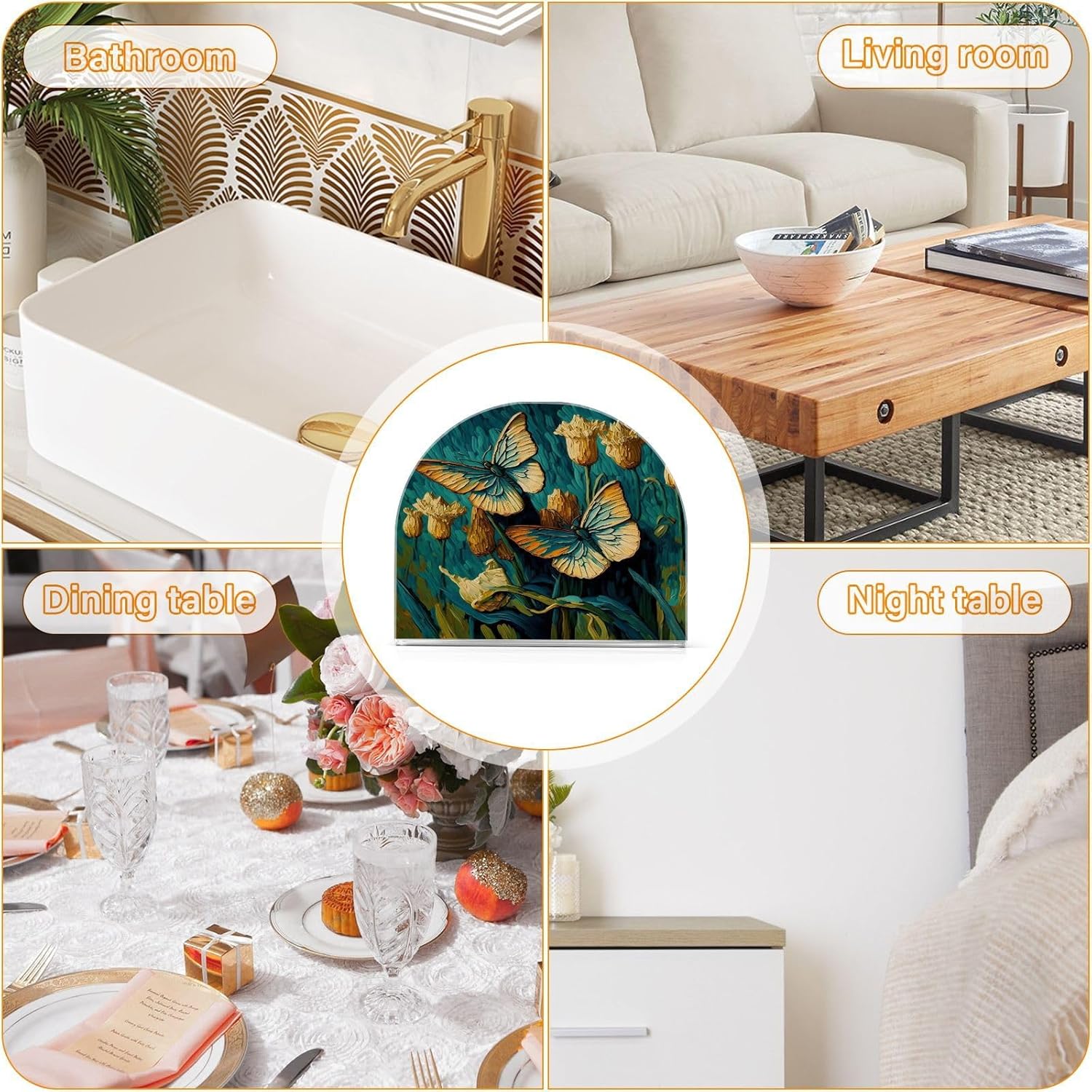 Servilletero de acrílico  Soporte para toallas de papel en transparente  Moderno soporte decorativo para servilletas de invitados para el hogar,