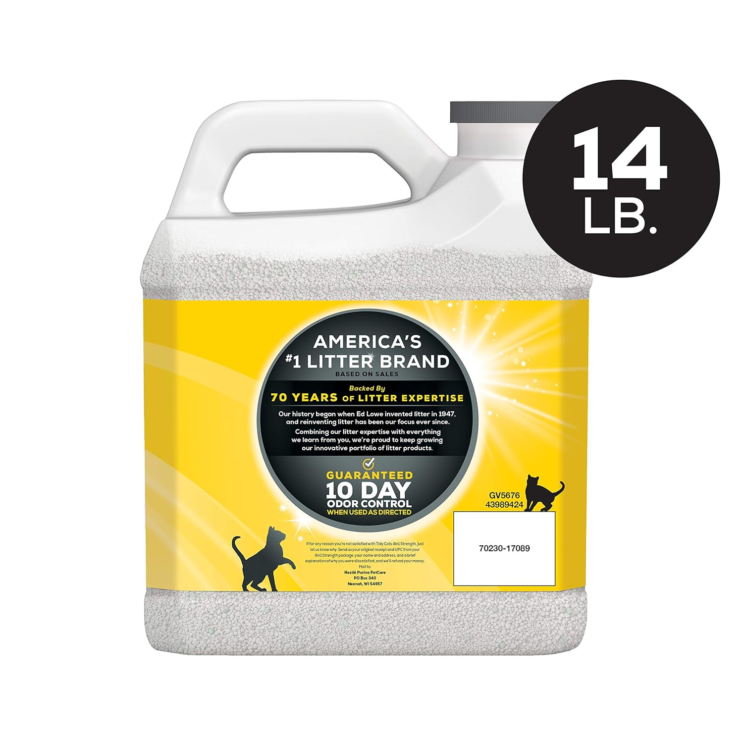 Purina Tidy Cats 4 en 1, aserrín para gatos con fuerza de aglomeración., 4 en 1 fuerte