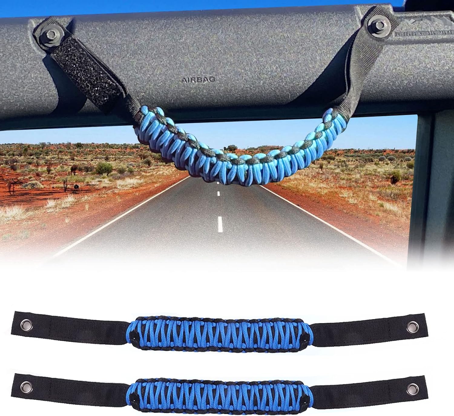 cartaoo Manijas de agarre para barra antivuelco para Ford Bronco, agarres de cuerda de paracaídas de alta calidad para Ford Bronco 2021 2022,