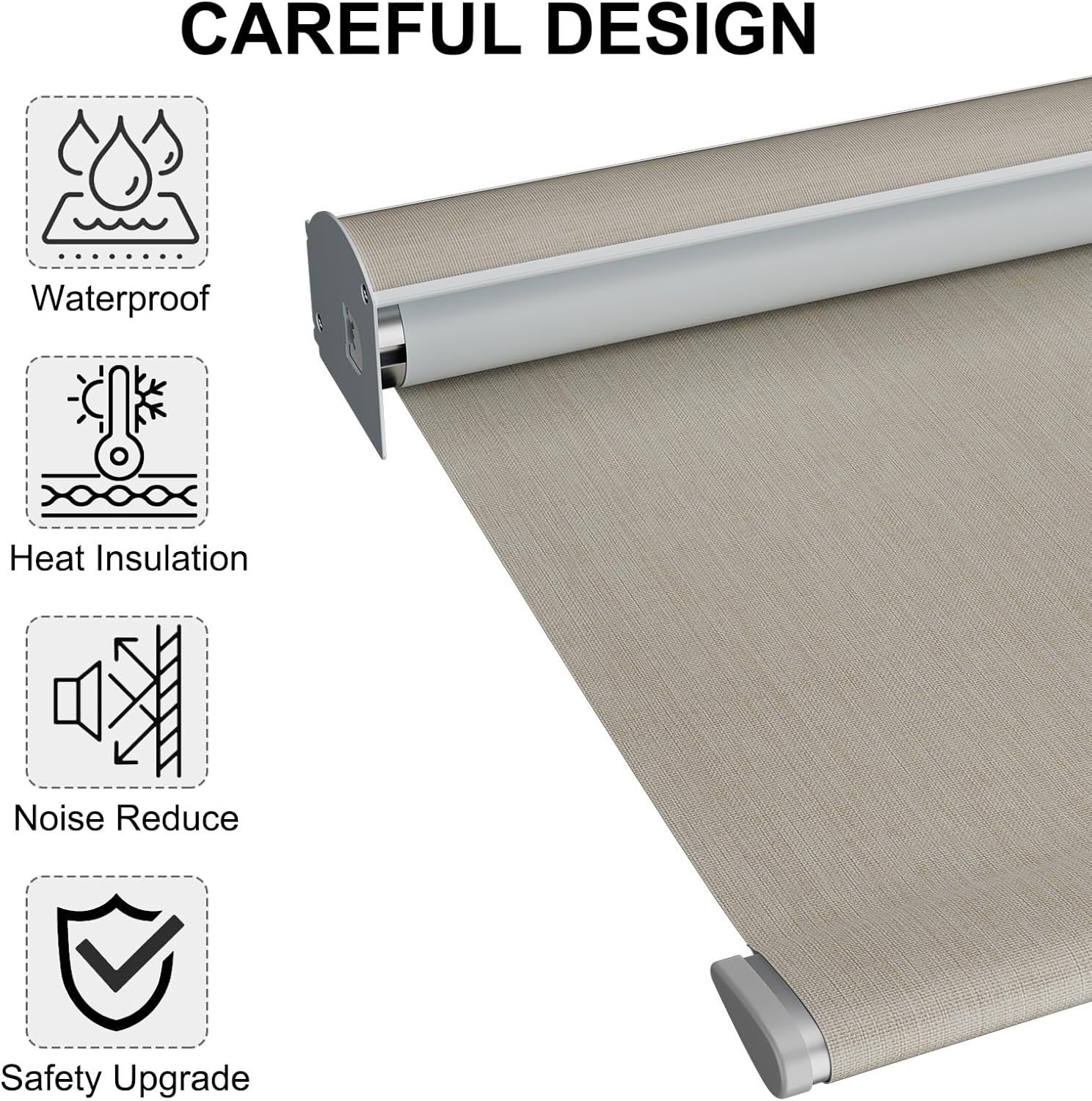 Persianas motorizadas para ventanas, persianas inteligentes con control remoto enrollables, funcionan con Alexa Google Home, persianas opacas