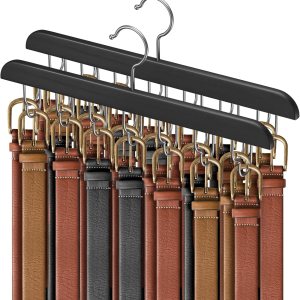 2 ganchos para cinturón, organizador de cinturón, colgador de cinturón para armario, cuelga hasta 84 cinturones, gancho superior giratorio 360 para 2 ganchos para cinturón, organizador de cinturón, colgador de cinturón para armario, cuelga hasta 84 cinturones, gancho superior giratorio 360 para