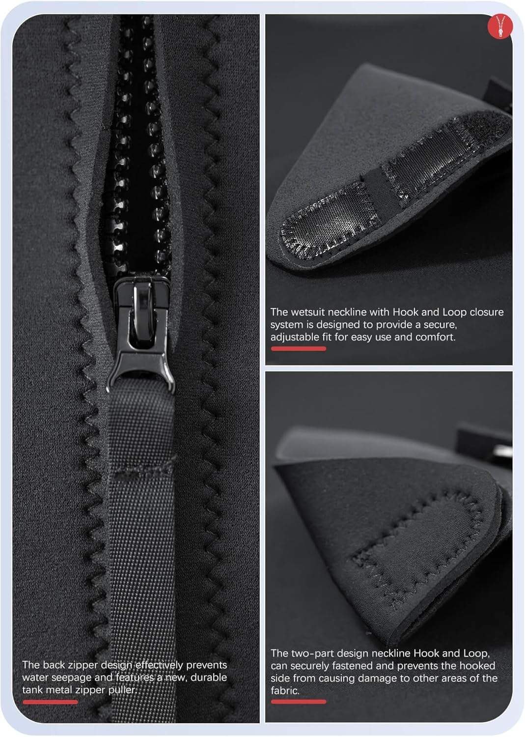 Hevto – Traje completo de neopreno para hombre, de 0.118 pulgadas, con manga larga y cierre en la espalda, mantiene el calor, para bucear, surfear,