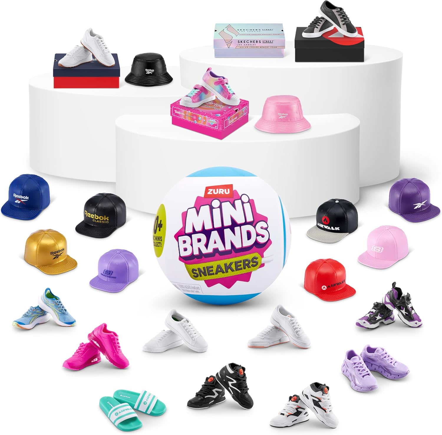 ZURU Real Miniature Sneaker Brands – Paquete de 2 cápsulas de 5 marcas misteriosas en miniatura para niñas, adolescentes, adultos y coleccionistas