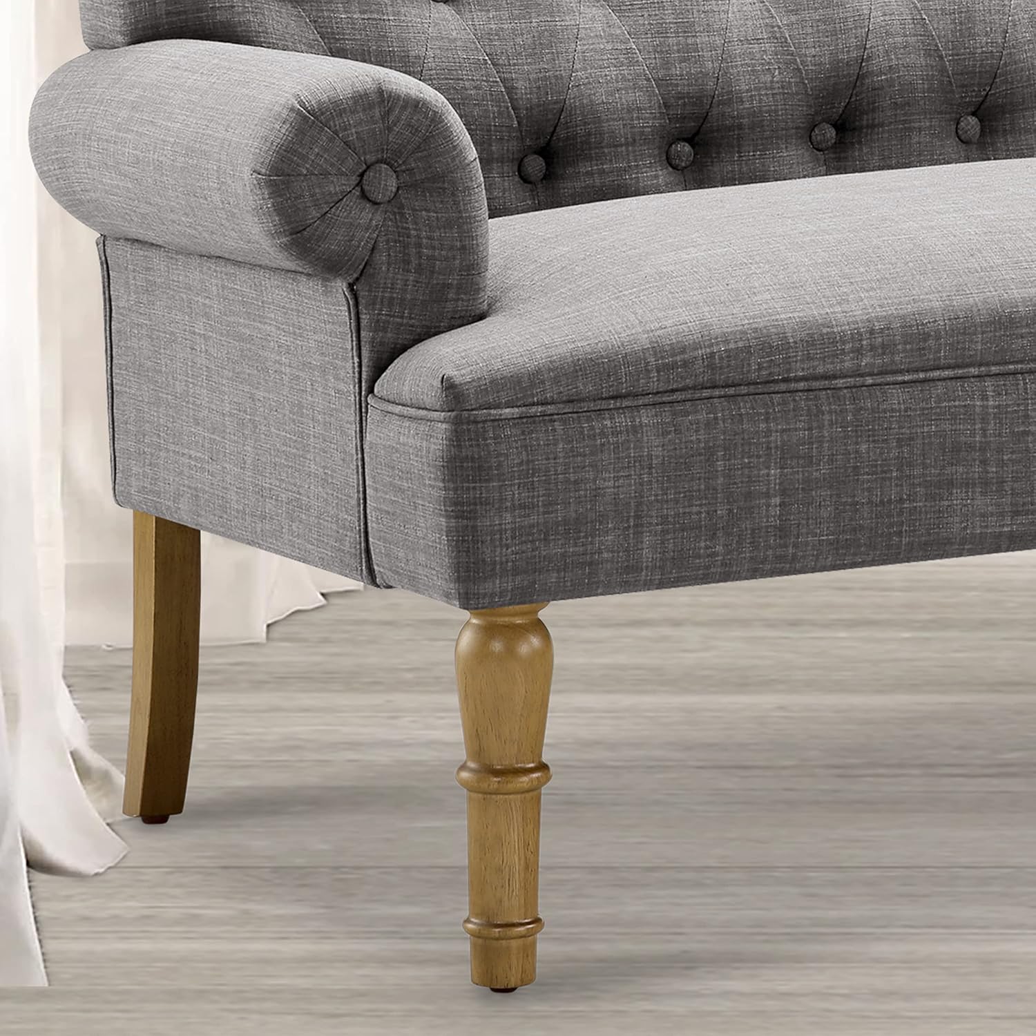 Rosevera Drennan – Sofá de dos plazas para sala de estar, sofá en una caja, sofás para sala de estar, estándar, color ceniza