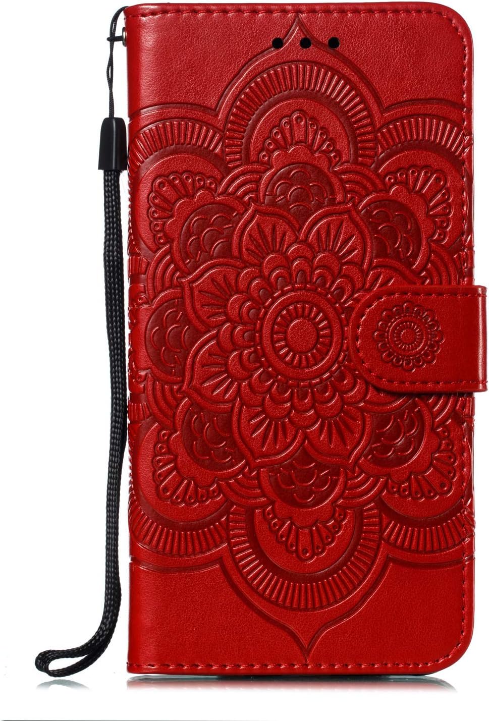 LEECOCO – Funda para Samsung A6 2018 con diseño de mandala en relieve de lujo de piel sintética con tapa para cuaderno, cartera con soporte