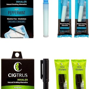 Inhalador de hierbas, alternativa natural para fumar  Bolígrafo de aceite  Sin nicotina, sin humo, sin tabaco  Menta verde fresca y menta helada – 6 Inhalador de hierbas, alternativa natural para fumar  Bolígrafo de aceite  Sin nicotina, sin humo, sin tabaco  Menta verde fresca y menta helada – 6