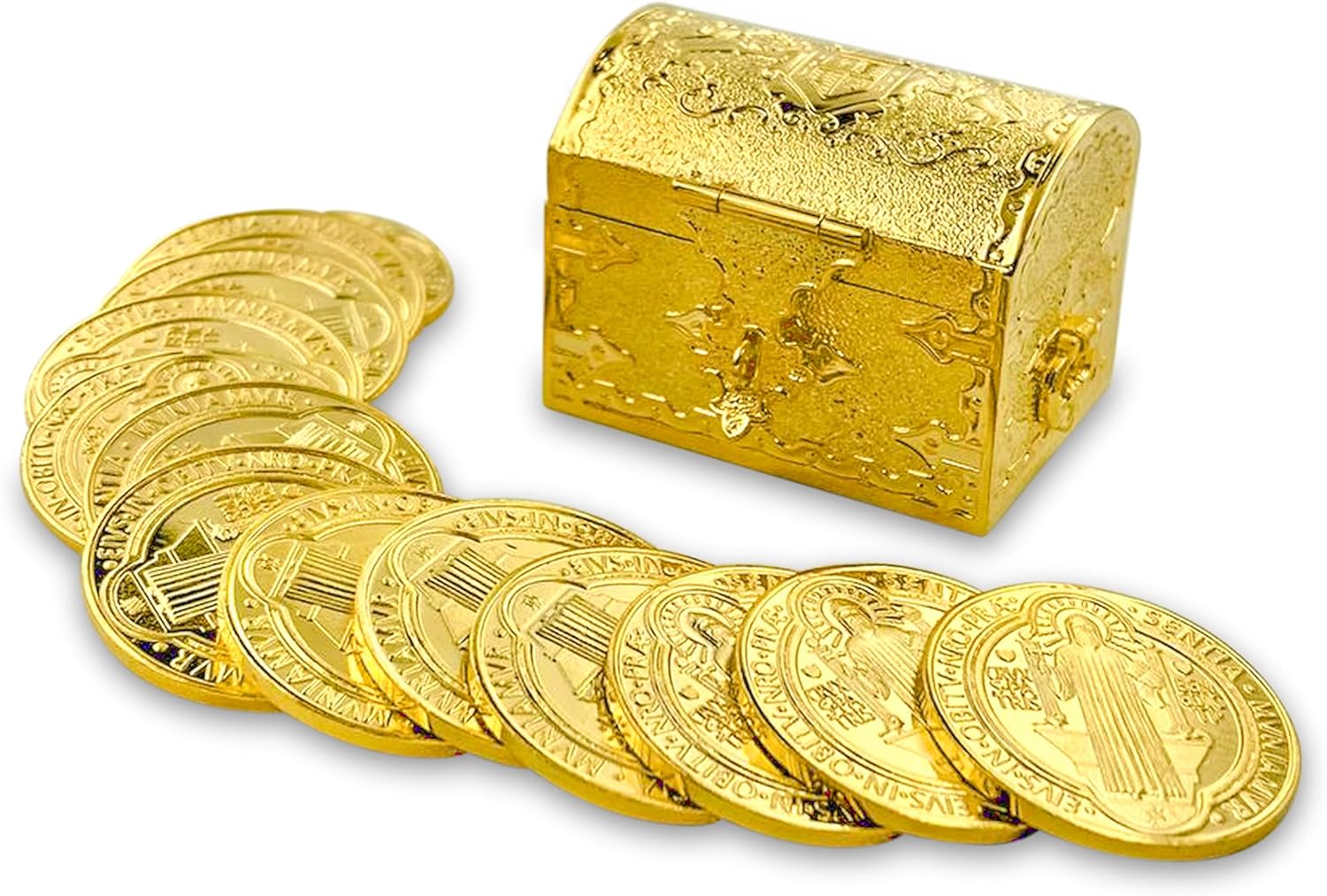 Arras Para Boda Unidad Monedas Medalla con Caja del Tesoro Matrimoniales Boda, Recuerdos de Matrimonio Clásico (Maximiliano)