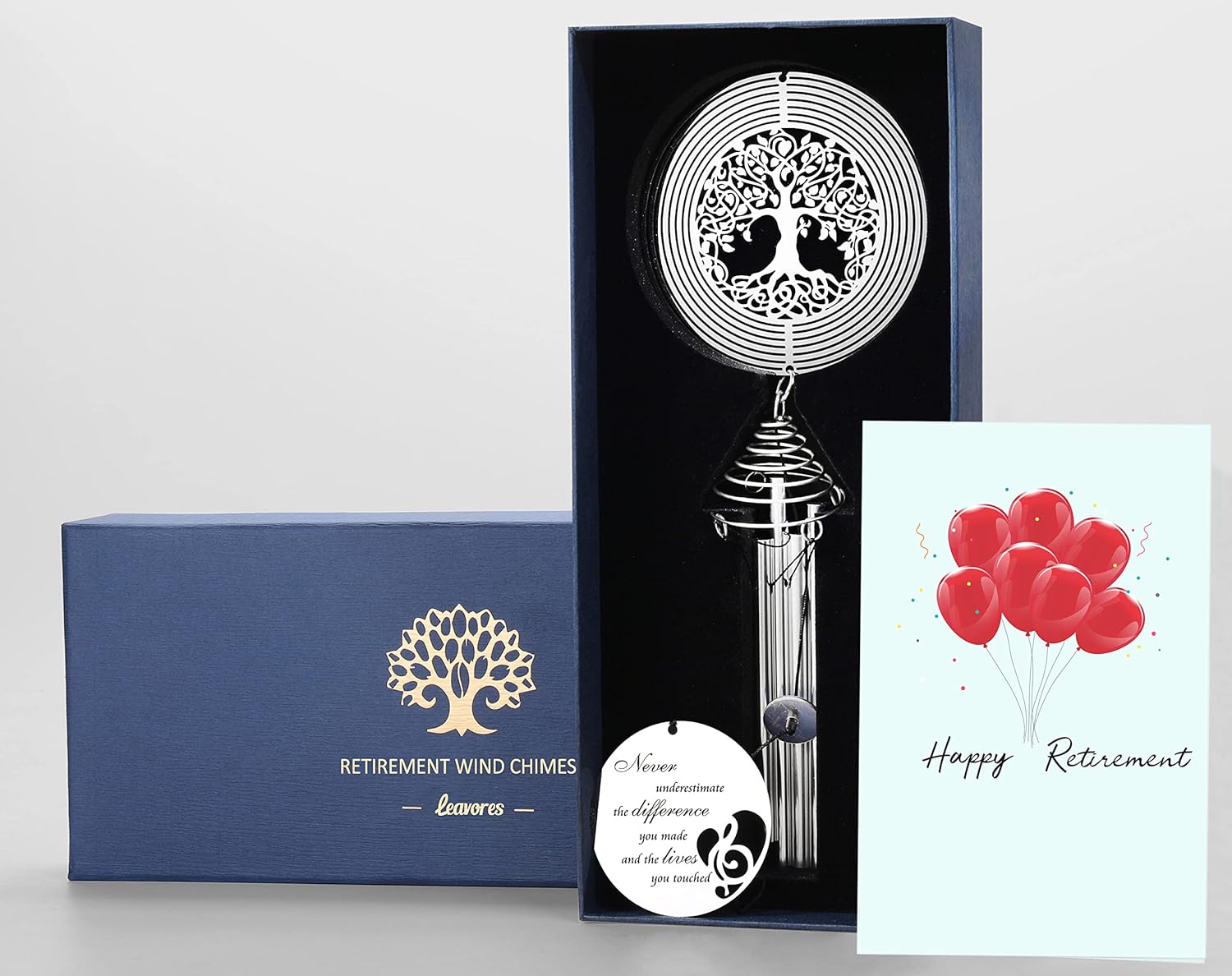 Carillón de viento de jubilación con diseño de árbol de la vida, regalos de jubilación para mujeres, hombres, regalos de feliz jubilación para