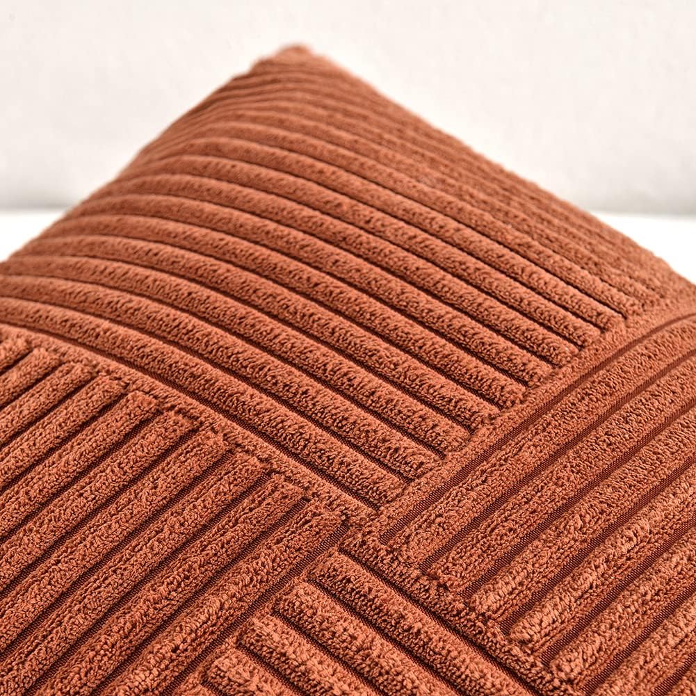 Fancy Homi Fundas de almohada decorativas de color óxido de 20 x 20 pulgadas para sala de estar, sofá cama, estilo rústico, estilo bohemio,